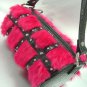 Pink Genuine Rabbit Fur Black Bag Handbag   14009317