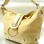Beige Weave Satchel Ring Duffle Shoulder Bag Handbag 18933