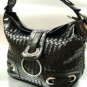 Black Weave Satchel Ring Duffle Shoulder Bag  Handbag 18933