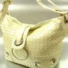 Creme Weave Satchel Ring Duffle Shoulder Bag Hsndbag