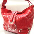 Red Weave Satchel Ring Duffle Shoulder Bag Handbag  18933