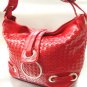 Red Weave Satchel Ring Duffle Shoulder Bag Handbag  18933