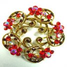 Red Swarovski Crystals Victorian Brooch    1BP49955