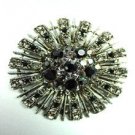Black Swarovski Crystals Brooch Pin    1BP49971