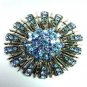 Blue Swarovski Crystals Brooch Pin  1BP49971