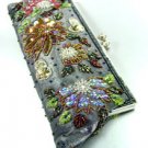 Grey Crystal Beads &  Sequins Handbag Bohemian Clutch BAG007