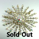 Clear Swarovski Crystals Gold Snowflake Brooch  1bp49997
