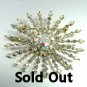 Clear Swarovski Crystals Gold Snowflake Brooch  1bp49997