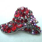 Red Hat Antique Red Crystals Pin