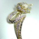 Gold Crystals Pearl Brooch Pin 1BP1925350