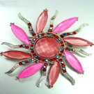 Hot Pink Crystals StarBurst Brooch 1BP4001591