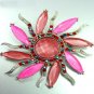 Hot Pink Crystals StarBurst Brooch 1BP4001591