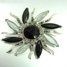 Black Crystals StarBurst Brooch Pin  1BP4001591