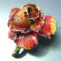 Red Enamel Crystals Rose Brooch Pin 1BP080751