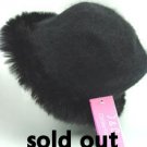 Black Angora with Rabbit  Fur Trim Fashion Hat  10H400205