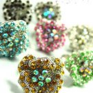 Dozen Color Crystals Rose Flower Rings   100FR18209