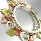Antique Hearts Charms Stretch Bracelet