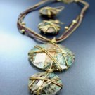 Antique Patina Gold Wire Necklace Set