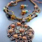 Brown Patina Crystals Necklace Set
