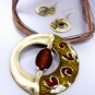 Brown Epoxy Enamel Antique Necklace Set
