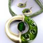 Green Epoxy Enamel Antique Necklace Set