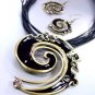 Black Epoxy Crystals Antique Necklace Set