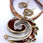 Brown Epoxy Crystals Antique Necklace Set