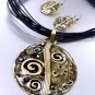Black Epoxy Crystals Antique Necklace Set