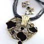 Black Epoxy Crystals Antique Necklace Set