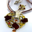 Brown Epoxy Crystals Antique Necklace Set