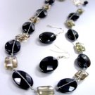 Black Jade Stone Beads Necklace Set