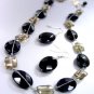 Black Jade Stone Beads Necklace Set