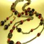 Natural Brown Beads Antique Long Neck Set