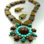 Natural Wood Turquoise Crystals Set