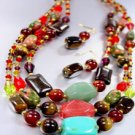Natural Stone Beads Necklace Set