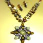 Natural Pearls Multi Crystals Neck Set