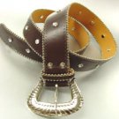 Brown Crystals Studded Fashion Belt