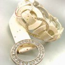 Creme Glitter Silver Rings Belt