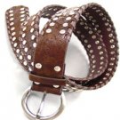 Brown Silver Studded Buckle Belt
