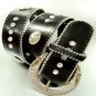 Black Crystal Studs Buckle Belt
