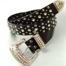 Black Crystals Studs Buckle Belt