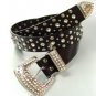 Black Crystals Studs Buckle Belt
