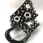 Black White Polka Dots Patent Belt