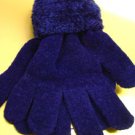 Navy Blue Chenille Fashion Glove