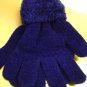 Navy Blue Chenille Fashion Glove