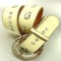 Creme Crystals Studs Buckle Belt
