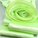 Green Satin Scarf Belt Flower Wrap
