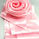 Light Pink Satin Scarf Belt Brooch Wrap