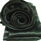 Black Satin Scarf Belt Flower Wrap