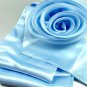 Blue Satin Scarf Belt Flower Brooch Wrap